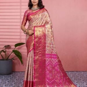 Collections Women's pink saree with elegant design